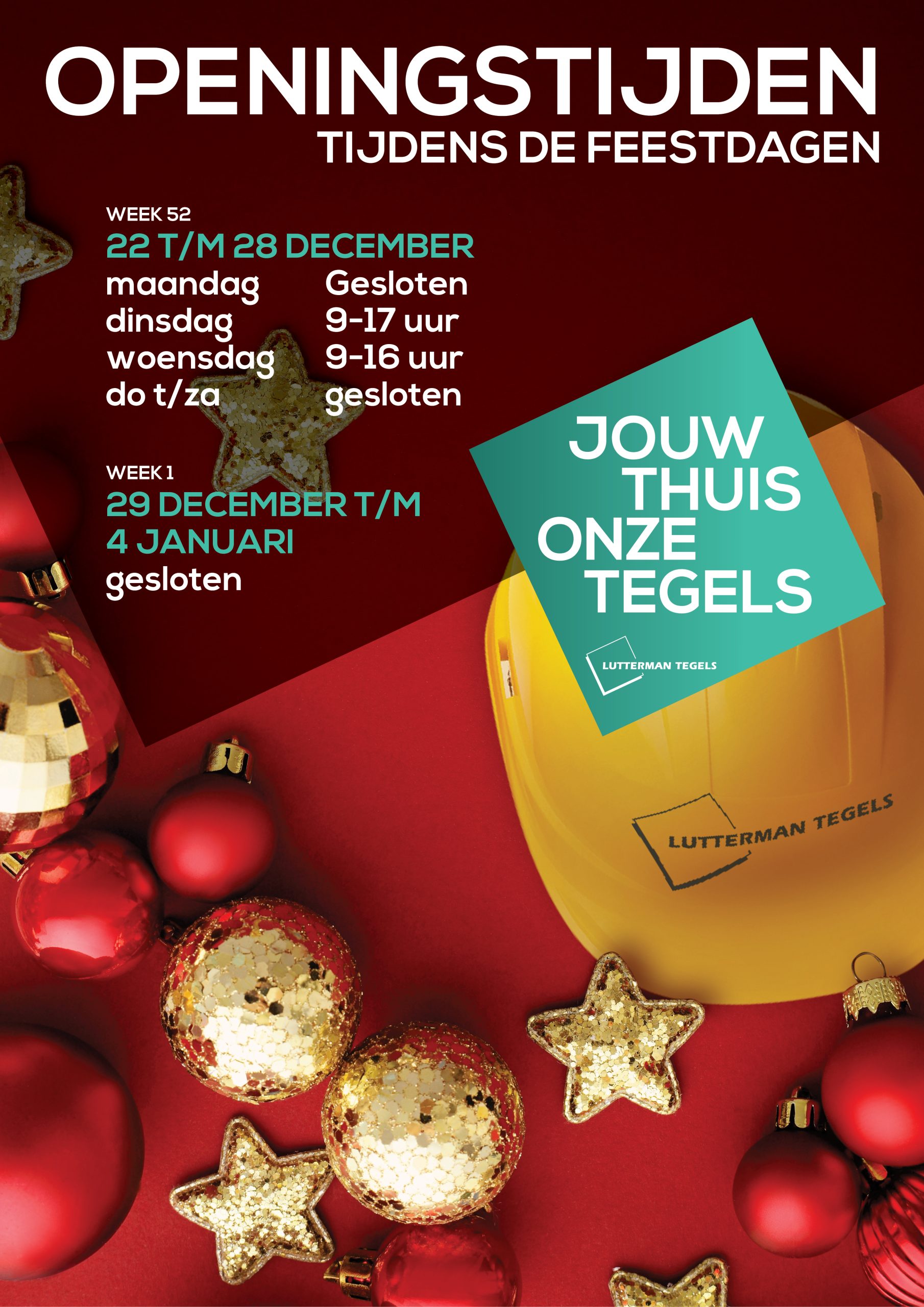 Openingstijden rondom de feestdagen