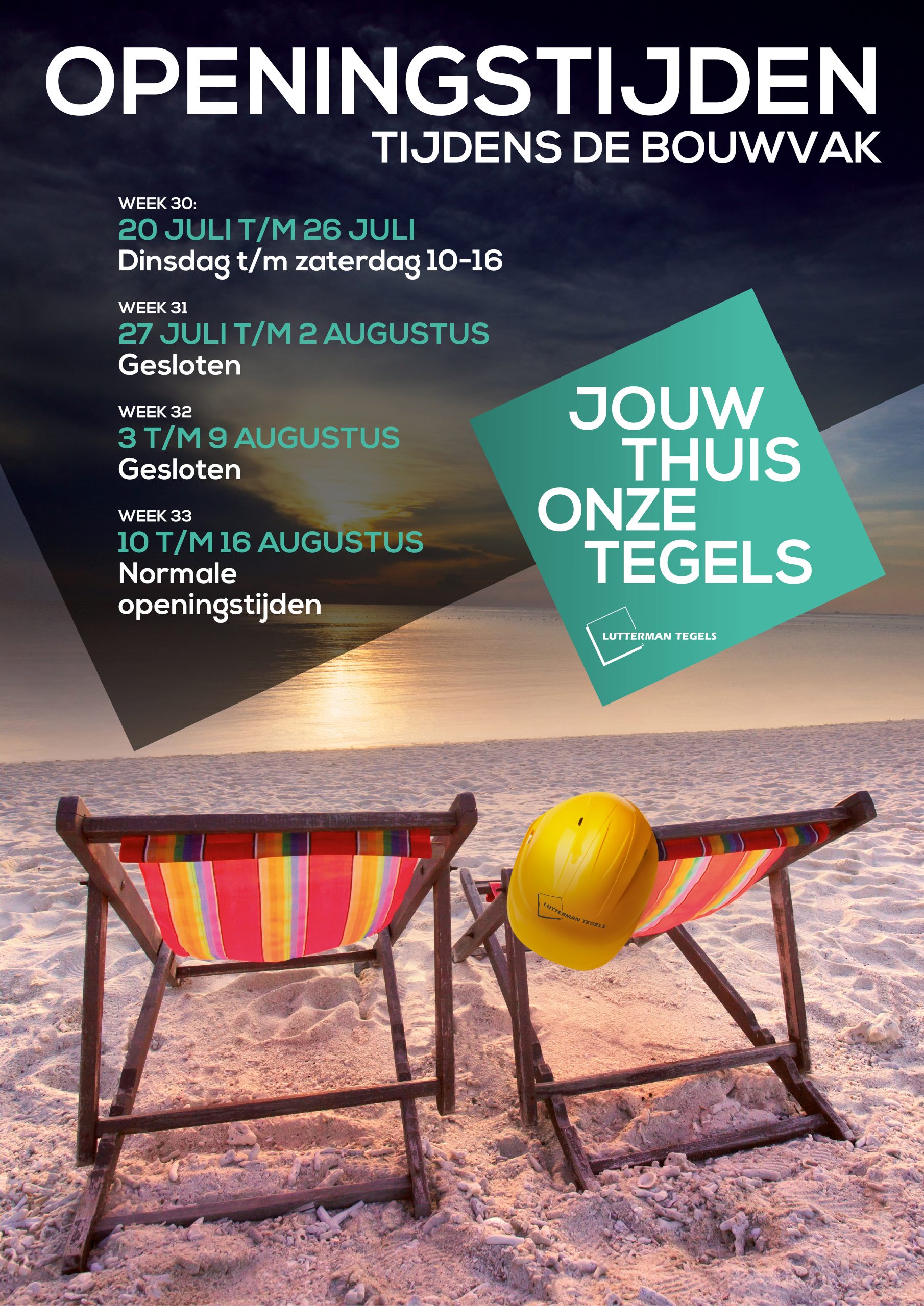Openingstijden tijdens de bouwvak